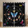 thumbnail image 1 of Castle Fairy Blue Pink Butterfly Black Out Curtains for Boys Girls,Bohemian Theme Curtains Pack of 2 (42x63 Each),Chic Floral Flowers Bedroom Curtains,Luxury Bedroom Decor, 1 of 6