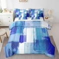 thumbnail image 1 of Castle Fairy Blue Rectangle 7pcs Bedding Comforter Set for Boys,Abstract Gradient Queen Bedding Sets Super Cozy,Minimalism Geometric Queen Sheet Sets,Breathable Home Decor, 1 of 7