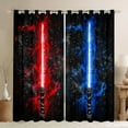 thumbnail image 1 of Castle Fairy Blue Red Lightsaber Black Out Curtains for Boys Girls,Universe Galaxy Curtains Pack of 2 (42x63 Each),Video Game Gamepads Bedroom Curtains,Super Cozy Room Decor, 1 of 6