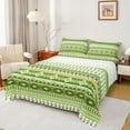 thumbnail image 1 of Castle Fairy Bohemian Aztec 3pcs Twin Sheet Sets,Exotic Style Twin Fitted Sheet,Green Pink Breathable Flat Sheet,Lightweight Tribal Room Decor, 1 of 7