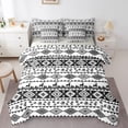 thumbnail image 1 of Castle Fairy Bohemian Aztec 7-Piece Bedding Comforter Set,Black White King Bedding Sets,Geometric Theme Ultra Soft Bed Sheets,Breathable Animal Home Decor,Reversible, 1 of 8