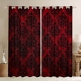 thumbnail image 1 of Castle Fairy Bohemian Black Damask Black Out Curtains for Boys Girls,Exotic Style Traditional Floral Flower Curtains Pack of 2 (42x63 Each),Retro Vintage Boho Theme Bedroom Curtains Home Decor, 1 of 6