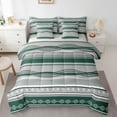 thumbnail image 1 of Castle Fairy Bohemian Damask 7-Piece Twin Bedding Sets,Green Grey Bedding Comforter Set,Geometric Lines Breathable Sheet Sets for Teenagers Women,Breathable Home Decor, 1 of 8