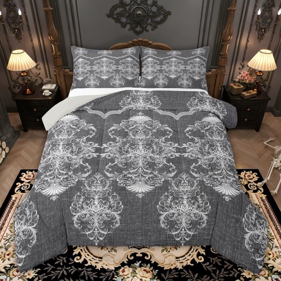 Castle Fairy Bohemian Damask Queen Comforter Set,Traditional Flower ...