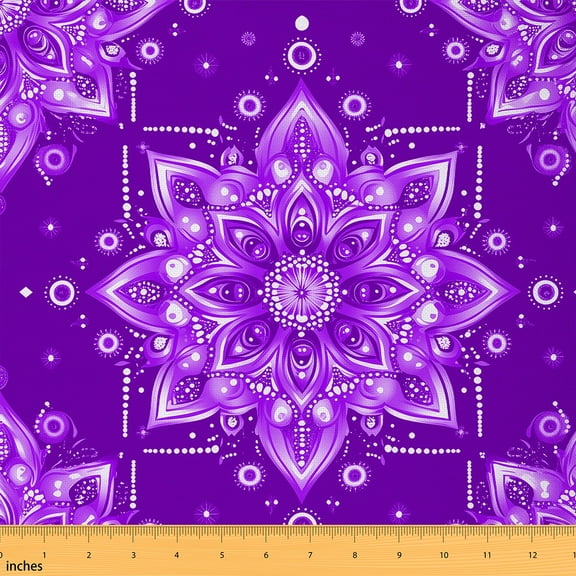 Castle Fairy Bohemian Mandala Fabric by the Yard 1 Yard,Hippie Floral Home Decor Fabric by the Yard,Exotic Style Room Decor Fabric by the Yard,Luxury Teenager Bedroom Decor