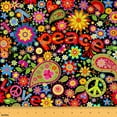 thumbnail image 1 of Castle Fairy Bohemian Paisley Fabric by the Yard 1 Yard,Peace Sign Home Decor Fabric by the Yard,Flower Butterfly Room Decor Fabric by the Yard,Super Cozy Floral Room Decor, 1 of 6