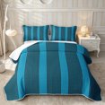 thumbnail image 1 of Castle Fairy Bohemian Thin Vertical Stripe Quilt Full 3-Piece,Boho Wide Band Full Bedspread Sets,Teal Black,1 Coverlet and 2 Pillowcases, 1 of 7