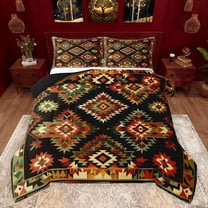 Castle Fairy Bohemian Tribal Aztec Bedding Comforter Set 2pcs for Kids Boys Girls,Hippie Abstract Geometric Twin Comforter Sets Microfiber,Western Exotic Style Breathable Bedding Set