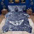thumbnail image 1 of Castle Fairy Boho Animal Moth Bedding Comforter Set 7-Piece for Children Teenagers Adults,Blue White King Bedding Sets,Gothic Exotic Style Ultra Soft Bed Sheets,Lightweight Room Decor,Reversible, 1 of 8