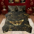 thumbnail image 1 of Castle Fairy Boho Animal Moth Twin Bedding Sets 7-Piece for Children Teenagers Adults,Black Golden Bedding Comforter Set Microfiber,Gothic Exotic Style Breathable Sheet Sets,Lightweight Room Decor, 1 of 8