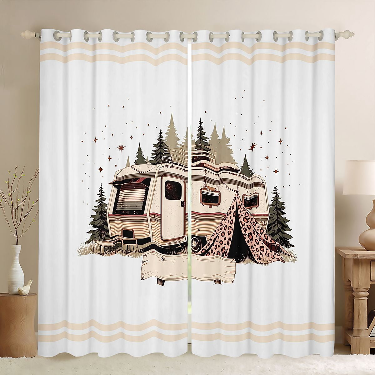 Castle Fairy Boho Camper Blackout Curtains Set of 2 (52x84 Each) for ...