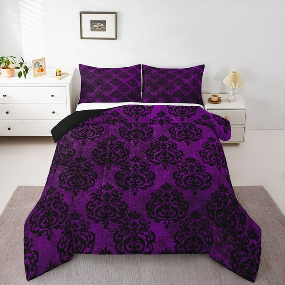 Castle Fairy Queen Size 3-Piece Boho Damask Floral Comforter Set