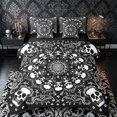 thumbnail image 1 of Castle Fairy Boho Gothic Skull 7-Piece Twin Bedding,Traditional Floral Bedding Comforter Set,Black Ivory,Black Reversible, 1 of 7