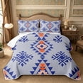 thumbnail image 1 of Castle Fairy Boho Hippie Geometric Twin Quilt Set 2 Pieces,Abstract Tribal Aztec Twin Coverlet Set,Navy Pink Lavender,1 Bedspread and 1 Pillowcase, 1 of 7
