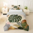 thumbnail image 1 of Castle Fairy Boho Tropical Leaf Twin Bedding for Teens, Abstract Art Duvet Cover Set for Bedroom, Green Gold,Grey Reversible,2pcs,No Comforter, 1 of 5