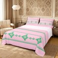 thumbnail image 1 of Castle Fairy Boho Vintage Aztec Queen Sheets 4 Pieces,Abstract Tribal Geometric Queen Sheet Sets,Mint Green Pink,1 Flat Sheet, 1 Fitted Sheet and 2 Pillowcases, 1 of 7