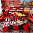 thumbnail image 1 of Castle Fairy Bold Fire Truck Full Size Comforter Sets 3 Pieces for Kids, Bright Engine Graphic Bedding Sets for Modern Room, Red,Black Reversible, 1 of 6