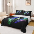 thumbnail image 1 of Castle Fairy Bold Off-road Bike Bed Sheets 4pcs for Kids, Ink Splash Detail King Sheets for Bedroom, Emerald Violet, 1 of 6