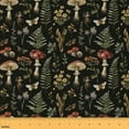 thumbnail image 1 of Castle Fairy Botanical Mushroom Fabric by the Yard 5 Yards, Green Leaves Fabric for Sewing, Chic Butterfly Home Decor Fabric by the Yard, Black Bedroom Decor, 1 of 6