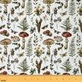 thumbnail image 1 of Castle Fairy Botanical Mushroom Fabric by the Yard 5 Yards, Green Leaves Fabric for Sewing, Chic Butterfly Home Decor Fabric by the Yard, White Bedroom Decor, 1 of 6
