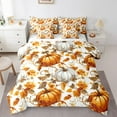 thumbnail image 1 of Castle Fairy Botanical Pumpkin 7 Pieces Bedding Comforter Set for Teens,Chic Flower Full Bedding Set Lightweight,Thanksgiving Day Fitted Sheet Flat Sheet,Ultra Soft Home Decor, 1 of 8