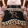 thumbnail image 1 of Castle Fairy Bow Letter Monogrammed R Twin Comforter Sets,Cheetah Print Bedding Set, 1 of 8
