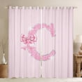 thumbnail image 1 of Castle Fairy Bowknot Alphabet C Blackout Curtains Set of 2 (52x84 Each) for Teens,Sparkling Glitter Window Curtains,Personalized Initial Curtains and Drapes,Lightweight Room Decor, 1 of 6