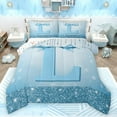 thumbnail image 1 of Castle Fairy Bowknot Initial Alphabet L 3 Pieces Queen Comforter Set for Female Men,Sparkling Graffiti Splash Ultra Soft Bedding Sets,Dreamy Princess Bling Glitter Bedding Comforter Set Breathable, 1 of 8