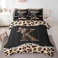 thumbnail image 1 of Castle Fairy Bowknot Letter Monogrammed K Bedding Comforter Set,Cheetah Queen Bedding Sets, 1 of 8