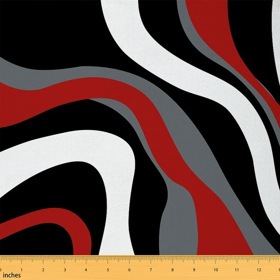 Castle Fairy Boys Abstract Geometric Fabric by the Yard 1 Yard,Mid Century Home Decor Fabric by the Yard,Minimalist Stripes Room Decor Fabric by the Yard,Microfiber Bedroom Decor