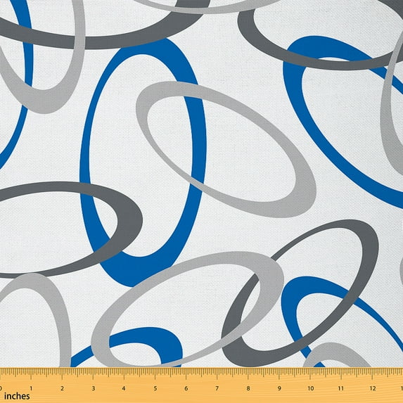 Castle Fairy Boys Abstract Geometric Fabric by the Yard 2 Yards,Vintage Round Room Decor Fabric by the Yard,Minimalist Stripes Sewing Fabric,Microfiber Bedroom Decor