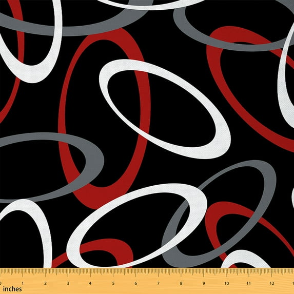 Castle Fairy Boys Abstract Geometric Fabric by the Yard 3 Yards,Vintage Circle Sewing Fabric,Minimalist Stripes Fabric for Sewing,Microfiber Bedroom Decor