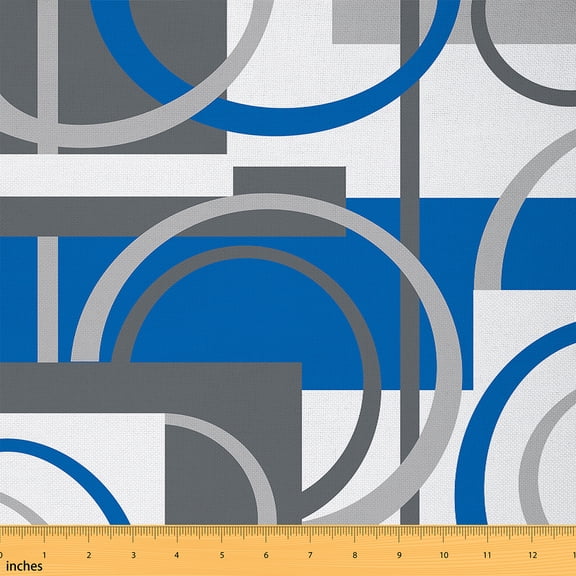 Castle Fairy Boys Abstract Geometric Fabric by the Yard 3 Yards,Vintage Rectangle Sewing Fabric,Minimalist Stripes Fabric for Sewing,Microfiber Bedroom Decor