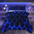 thumbnail image 1 of Castle Fairy Boys Geometric Honeycomb Full Size Comforter Sets,Video Game Bedding Sets, 1 of 8