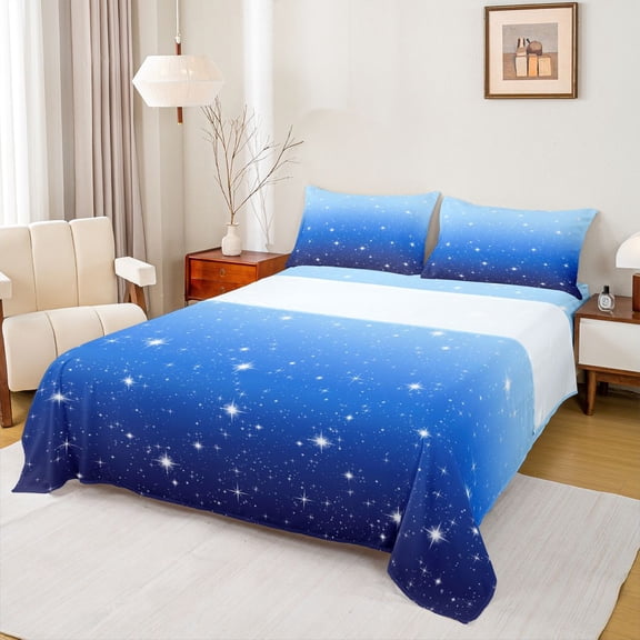 Castle Fairy Boys Girls Abstract Galaxy Full Size Sheets 4-Piece,Dreamy Princess Breathable Bed Sheets,Ombre Universe Cosmos Lightweight Sheet Sets,Luxury Bedroom Decor