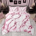 thumbnail image 1 of Castle Fairy Boys Girls Abstract Gradient Marble Full Size Comforter Sets 3-Piece,Stone Pattern Bedding Comforter Set,Pink White Lightweight Bedding Sets,Breathable Home Decor,Reversible, 1 of 8