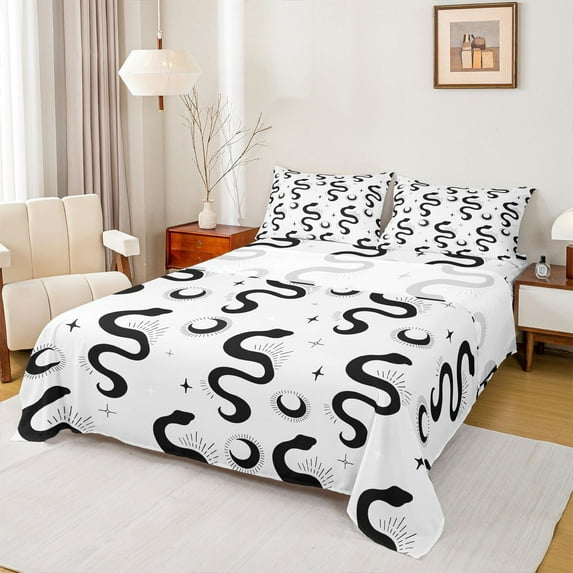 Castle Fairy Boys Girls Animal Snake Twin Sheet Sets,Bohemian Moon Stars Bedding