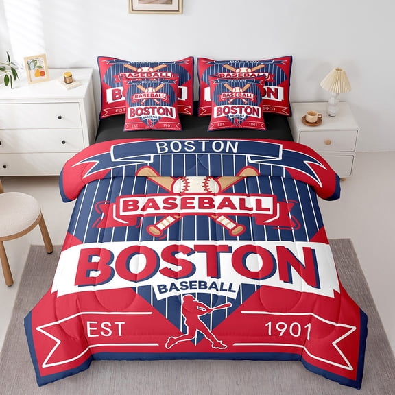 Castle Fairy Boys Girls Baseball Game Bedding Comforter Set,Ball Gamer Full Bedding Set