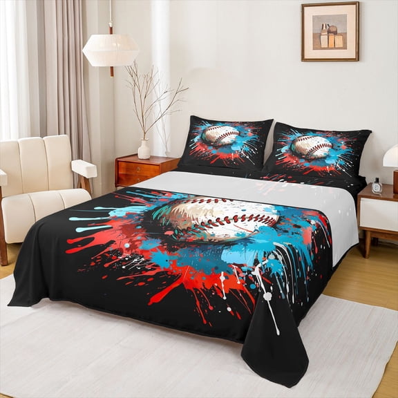 Castle Fairy Boys Girls Baseball Gamer Twin Sheet Sets,Sport Gamer Bedding