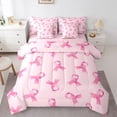 thumbnail image 1 of Castle Fairy Boys Girls Breast Cancer Bedding Comforter Set,Kawaii Ribbon Full Bedding Set, 1 of 8