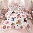 thumbnail image 1 of Castle Fairy Boys Girls Cartoon Animal Bow Dogs Bedding Comforter Set 2pcs,Happy Valentine's Day Twin Comforter Sets Microfiber,Kawaii Love Heart Print Breathable Bedding Set,Luxury Bedroom Decor, 1 of 8
