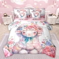 thumbnail image 1 of Castle Fairy Boys Girls Cartoon Floral Sheep Twin Bedding Sets 7-Piece,Kawaii Farmhouse Animal Bedding Comforter Set Microfiber,Chic Flowers Blossoms Breathable Sheet Sets,Ultra Soft Home Decor, 1 of 8
