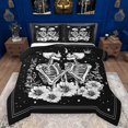thumbnail image 1 of Castle Fairy 3-Piece Queen Size Comforter Set - Floral Skeleton Gothic Galaxy Print, 1 of 8