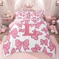 thumbnail image 1 of Castle Fairy Boys Girls Cute Bowtie Letter Monogrammed L Bedding Comforter Set 2pcs,Cartoon Bow Bowknot Twin Comforter Sets Microfiber,Dreamy Princess Breathable Bedding Set,Breathable Home Decor, 1 of 8
