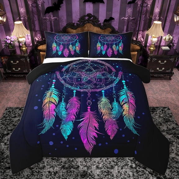 Castle Fairy 3-Piece Full Size Comforter Set - Boho Dreamcatcher Tribal Print