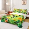 thumbnail image 1 of Castle Fairy Boys Girls Floral Hummingbird Queen Sheet Sets,Tropical Flower Leaves Bed Set, 1 of 7