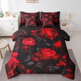 thumbnail image 1 of Castle Fairy 7-Piece King Size Bedding Set - Floral Red Rose Exotic Style Print, 1 of 8