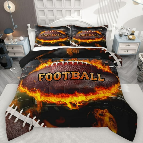 Castle Fairy 3-Piece Full Size Comforter Set - Football Sports Print