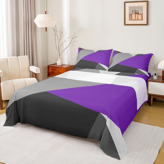 Castle Fairy Boys Girls Geometric Triangle Bed Sheets,Vintage King Sheets