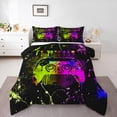 thumbnail image 1 of Castle Fairy Boys Girls Graffiti Gamer Twin Comforter Sets,Abstract Splash Bedding Set, 1 of 8